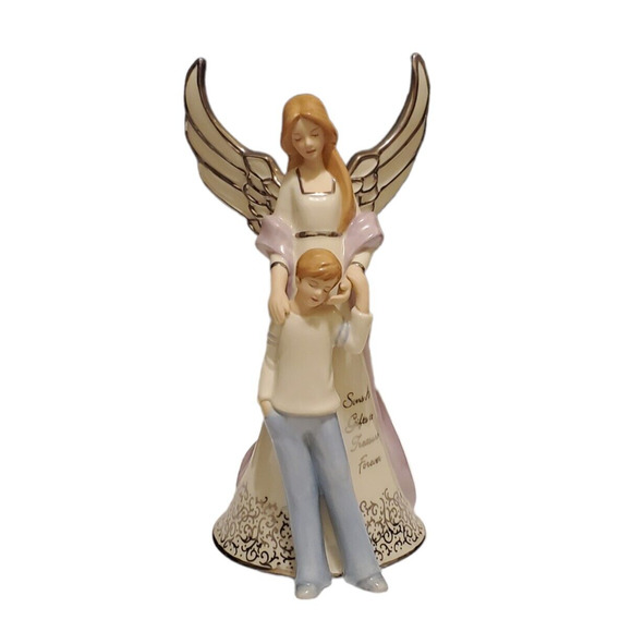 Bradford Editions 2004 Sons Are Gifts To Treasure Forever Musical Figurine Angel - Picture 1 of 5